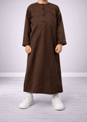 Emirati Qamis for Boys "Premium" Brown