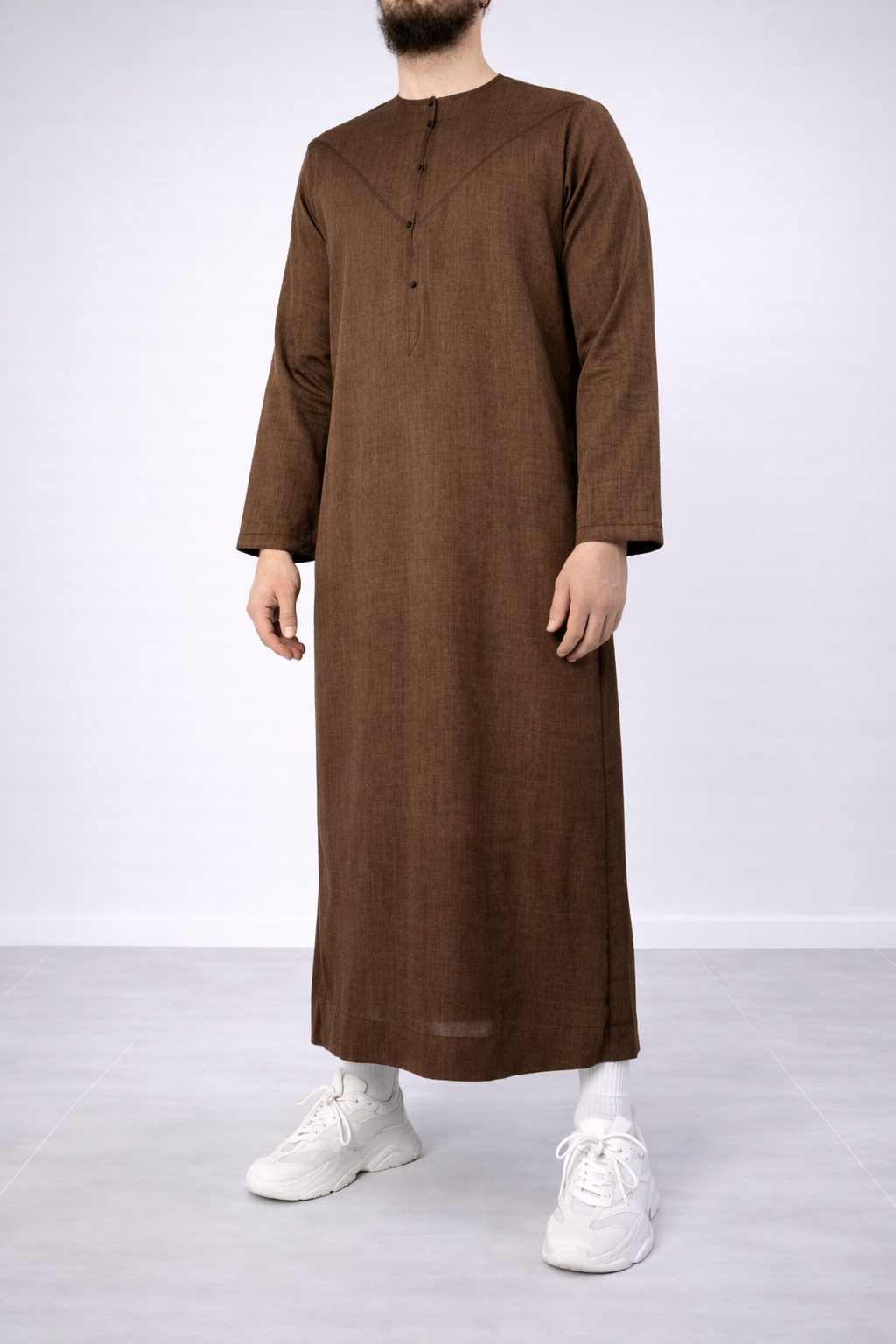 Emirati Qamis “Premium” Bruin van Djellaba Mannen Emirati Qamis “Premium” Bruin van Djellaba Mannen